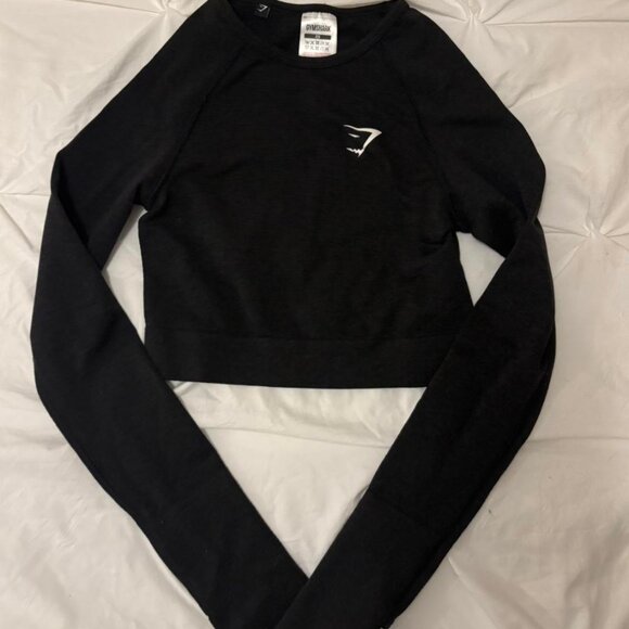 Gymshark Women's Black/Grey Ombre Adapt Crop Top - Picture 2 of 2